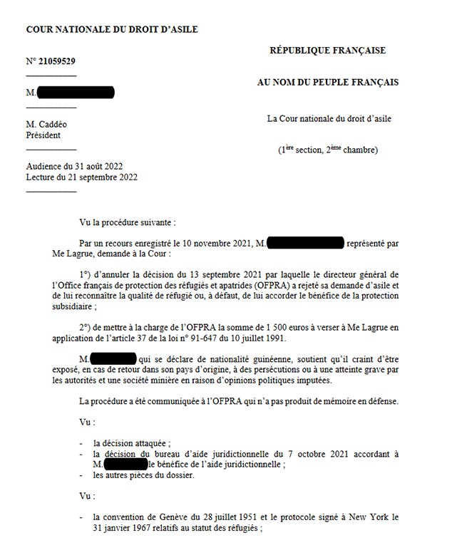 réfugié engagement contre la société minière de Boké